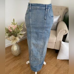 Zara Blue Denim Maxi Skirt